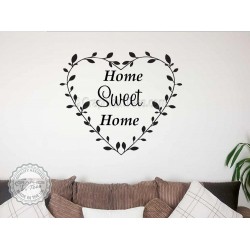 Home Sweet Home Family Wall Sticker  Quote Vinyl Mural Decor Decal in Heart